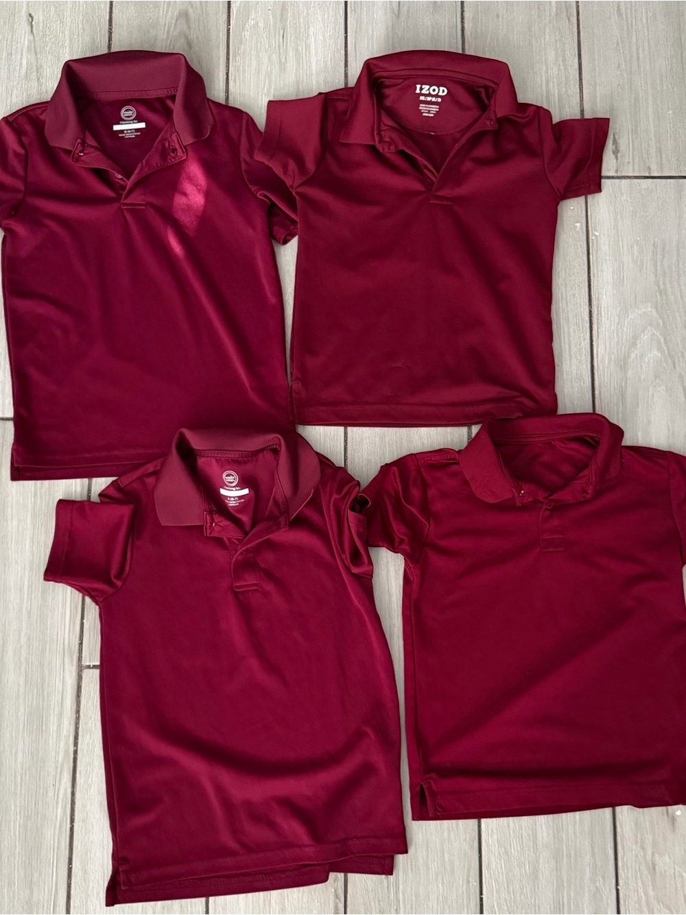 Izod Boys' Burgundy Polo Pack - 4 School Uniform Shirts